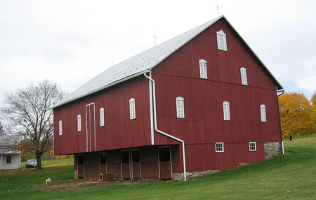A Pennsylvania bank barn in Adams County, Pennsylvania