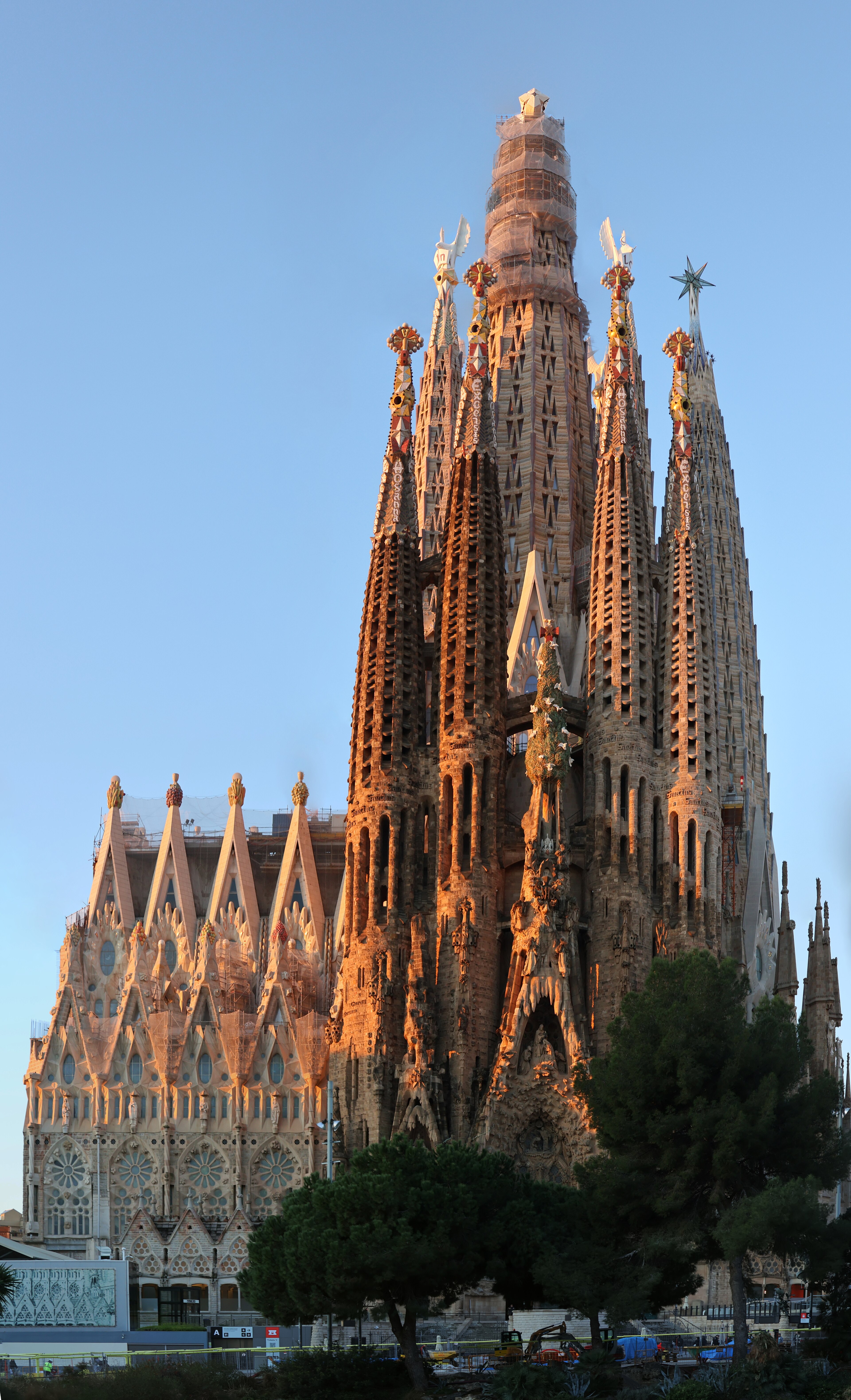 The Sagrada Familia in late stages of completion